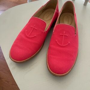 Sperry Red Canvas Slip-On Shoes